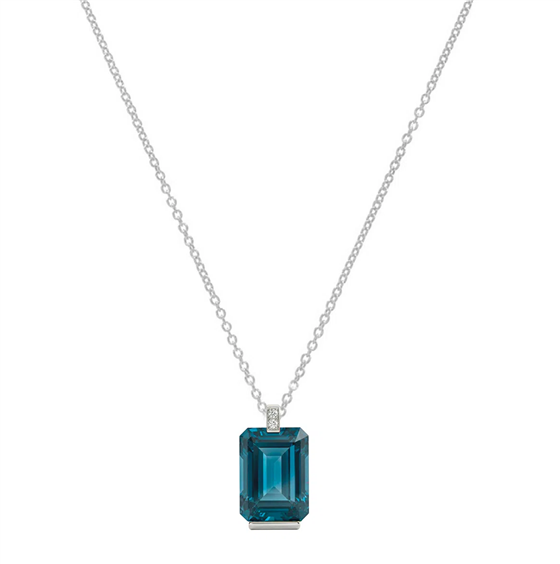 Collana Gazzola Gioielli Donna Amuleto in Oro bianco Topazio blu 4.06 Ct GI-5122-72-1-18-TL-OT-N-F-VS - GI-5122-72-1-18-TL-OT-N-F-VS